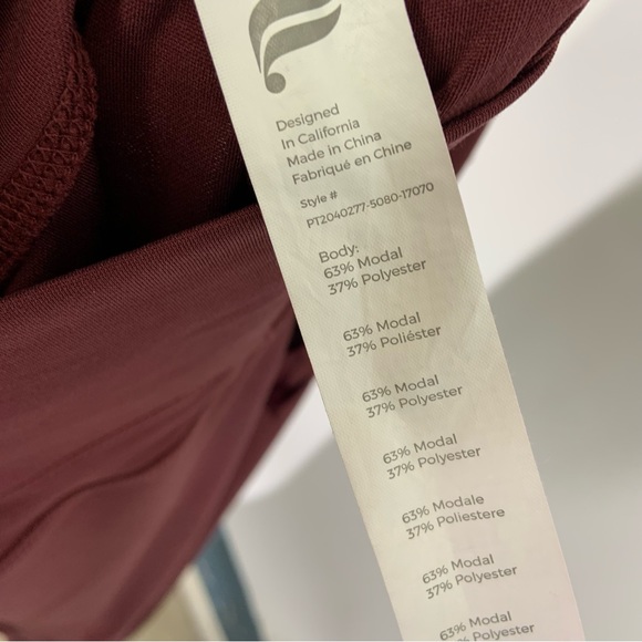 Fabletics Sleek Knit Drawstring Joggers Pants XXL Port Wine High Waist Pockets - Picture 7 of 7